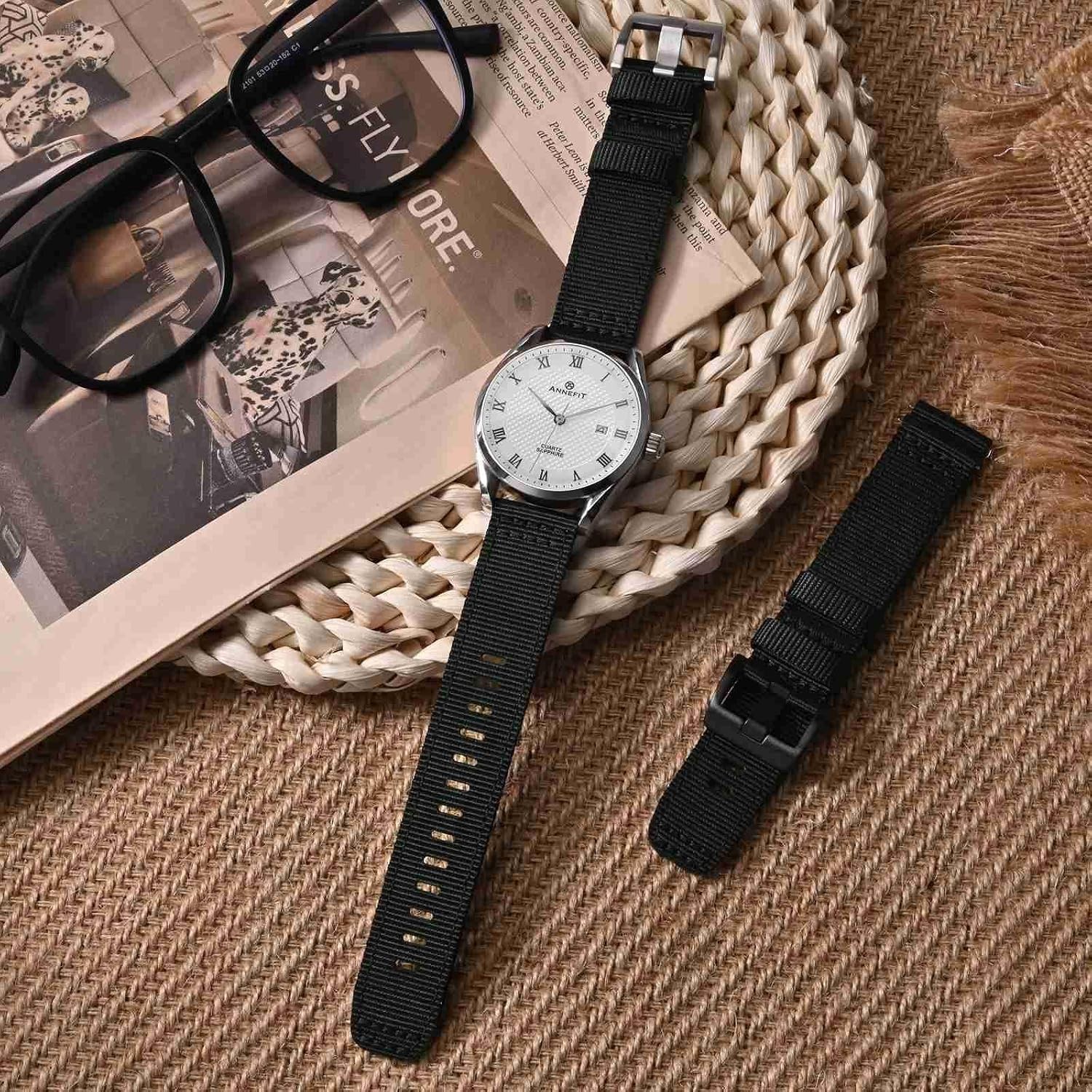 Military Nylon Strap Compatible with 18mm, 19mm, 20mm Watches