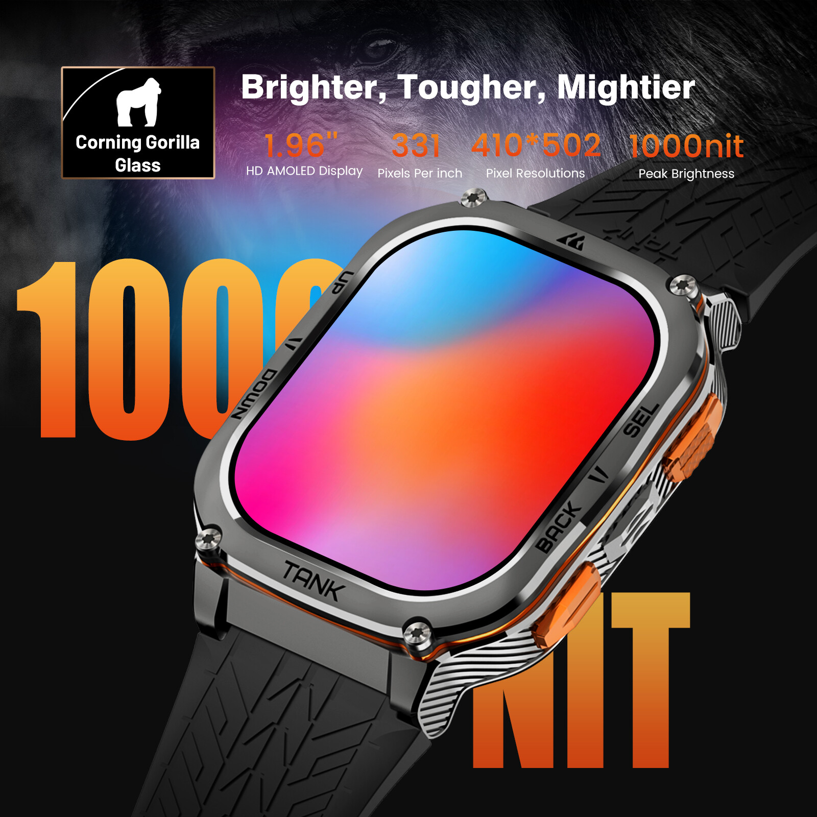 KOSPET TANK M3 Ultra Military Rugged Smart Watch Men 480mAh Large Battery
