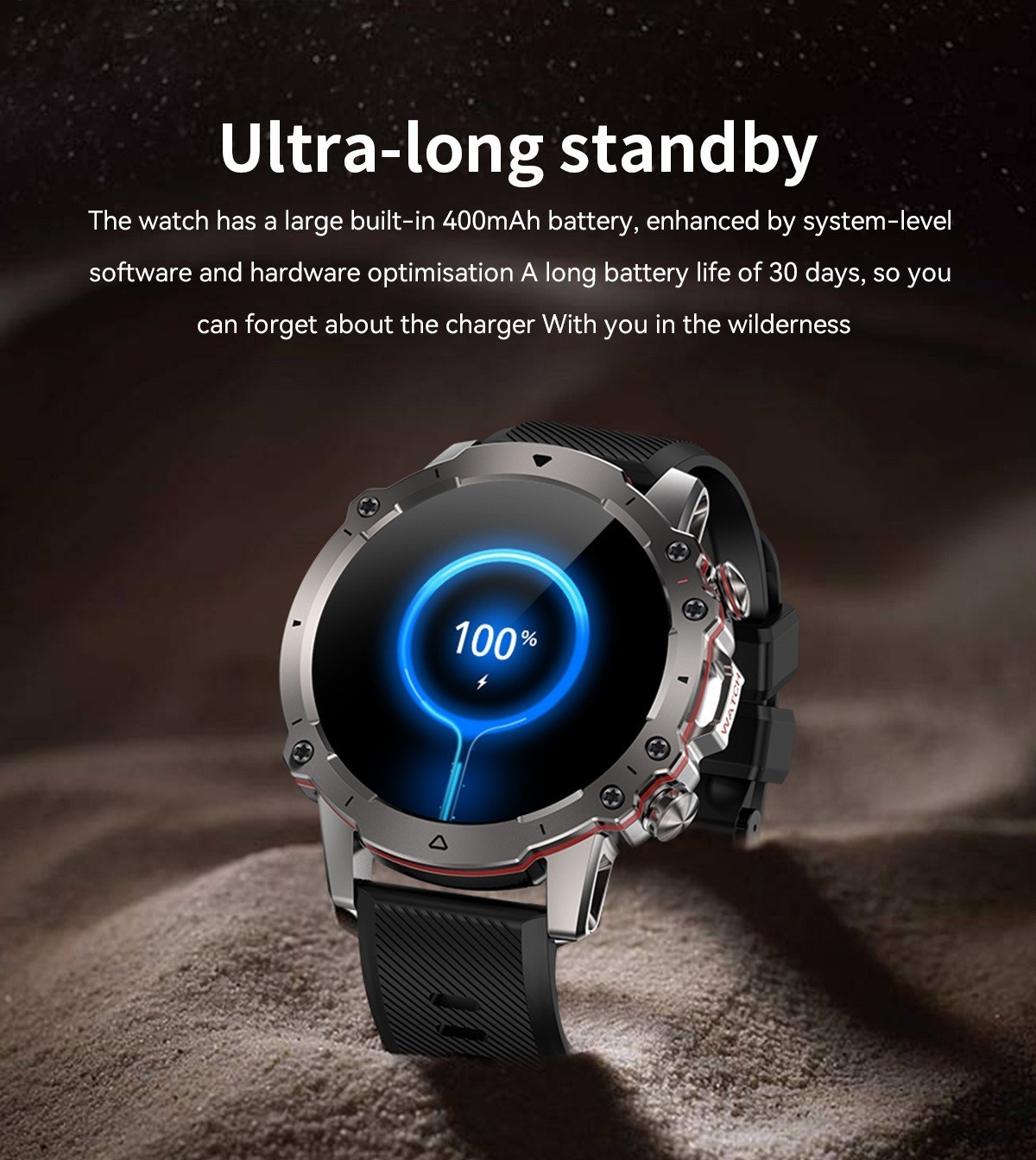 Smartwatch for Men 1.43″ HD Bluetooth Call 110+ Sports 400mAh IP67 Waterproof