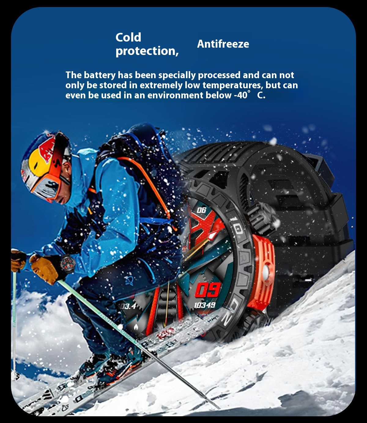 Smart Watch With LED Lighting Compass Sports Fitness Tracker IP68 Waterproof