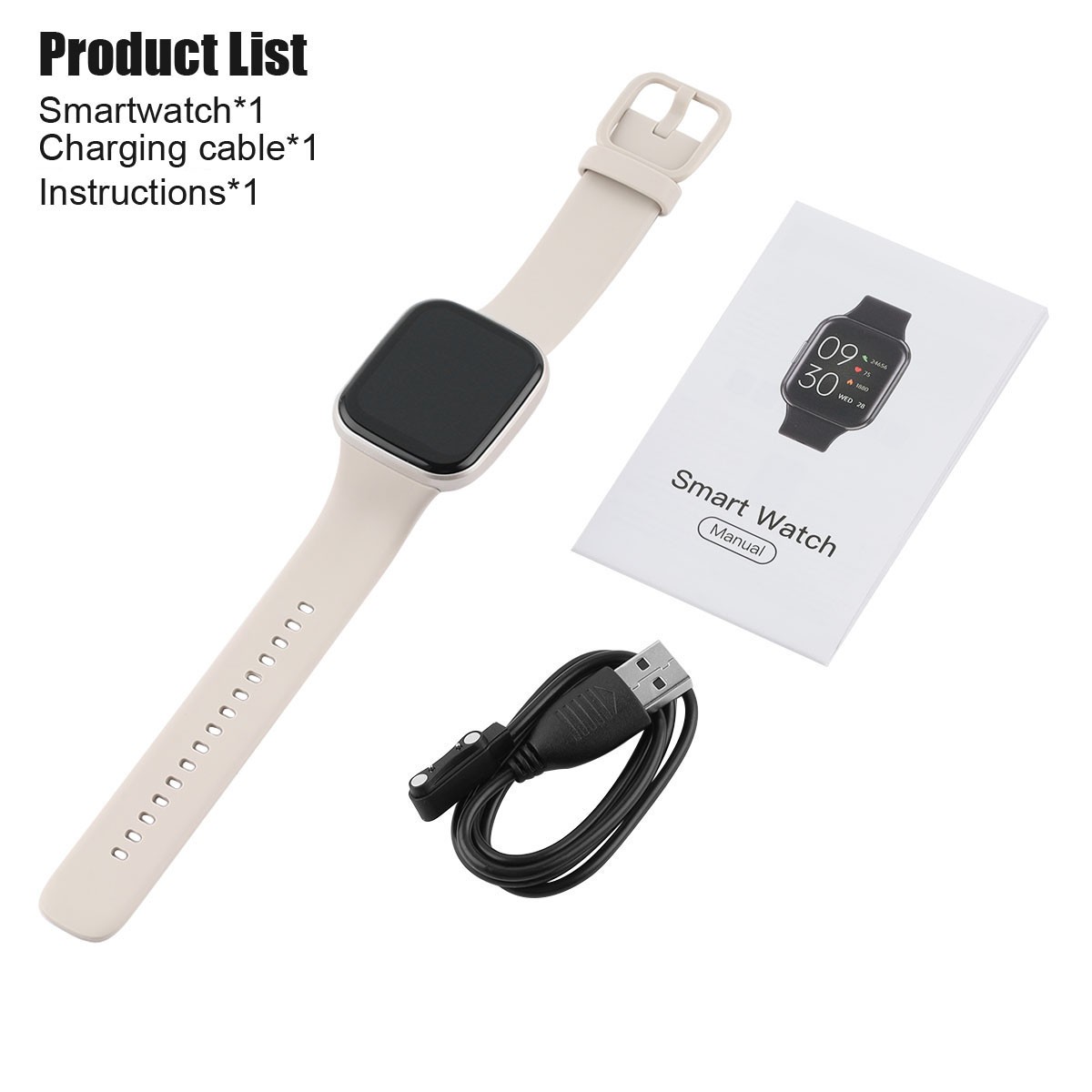 1.69″ HD Touch Screen Smartwatch for Android iOS 25 Sport Modes 7-Day Battery