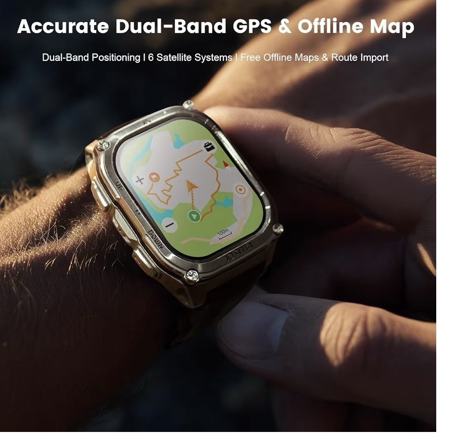KOSPET Tank M4 Smart Watch, GPS & Offline Maps, 15-Day Battery for Android & iOS