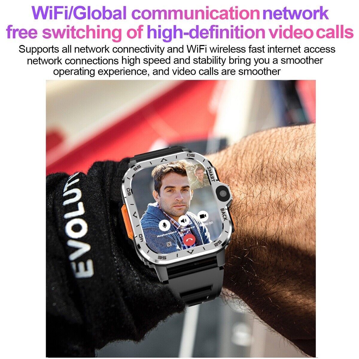 2.03″ Larger Screen 4G Smart Watch PGD 6GB+128GB Heart Rate Monitor Dual New
