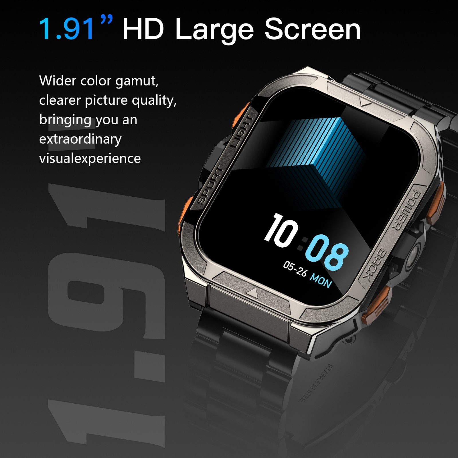 Military Smart Watch For Men Fitness Tracker With GPS LED Flashlight Wristwatch