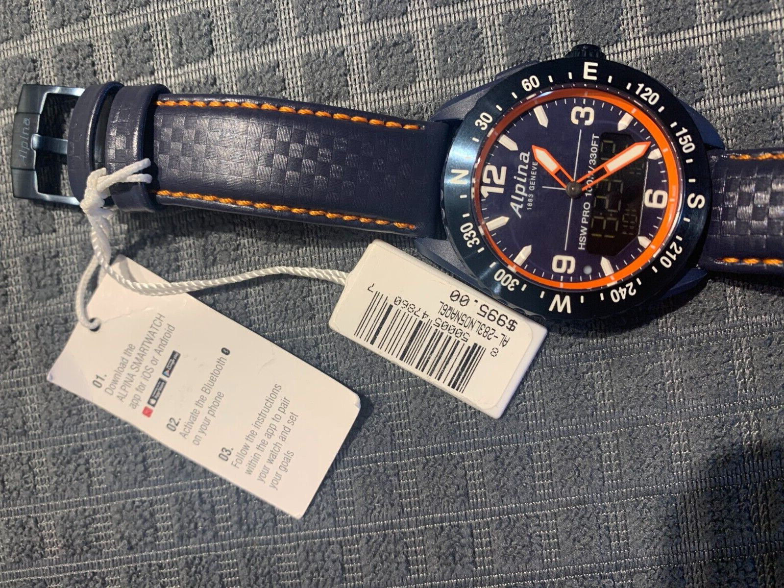 ALPINA ALPINER X AL-283LNO5NAQ6L NAVY BLUE ANALOG-DIGITAL SMARTWATCH 45 MM NEW