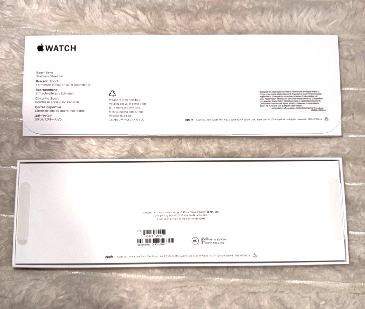 Apple Watch Series 10 GPS 46mm – Denim Sport Band M/L – NEW OPEN BOX