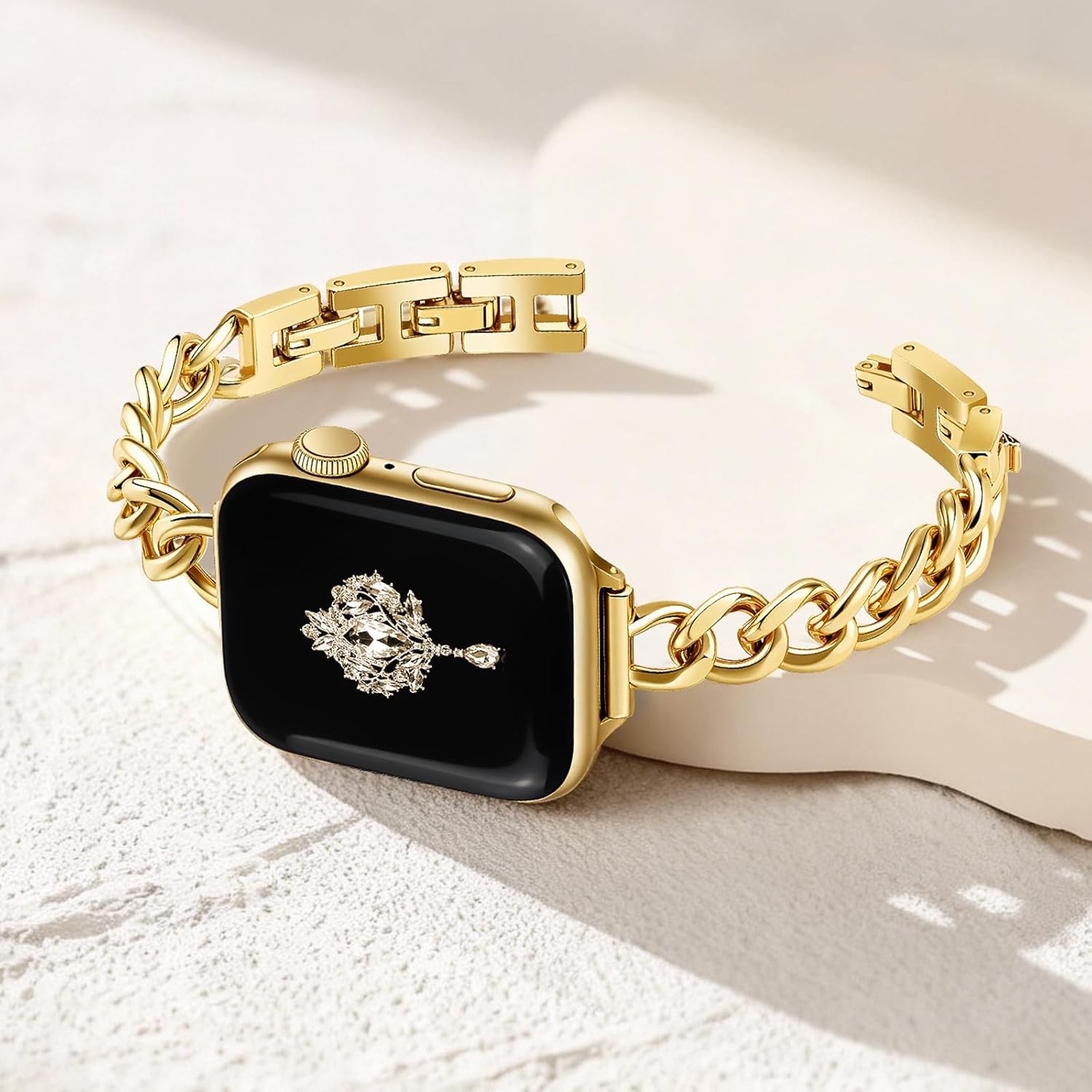 Slim Gold Strap Compatible with Apple Watch 38mm 40mm 41mm Series 11/10/9
