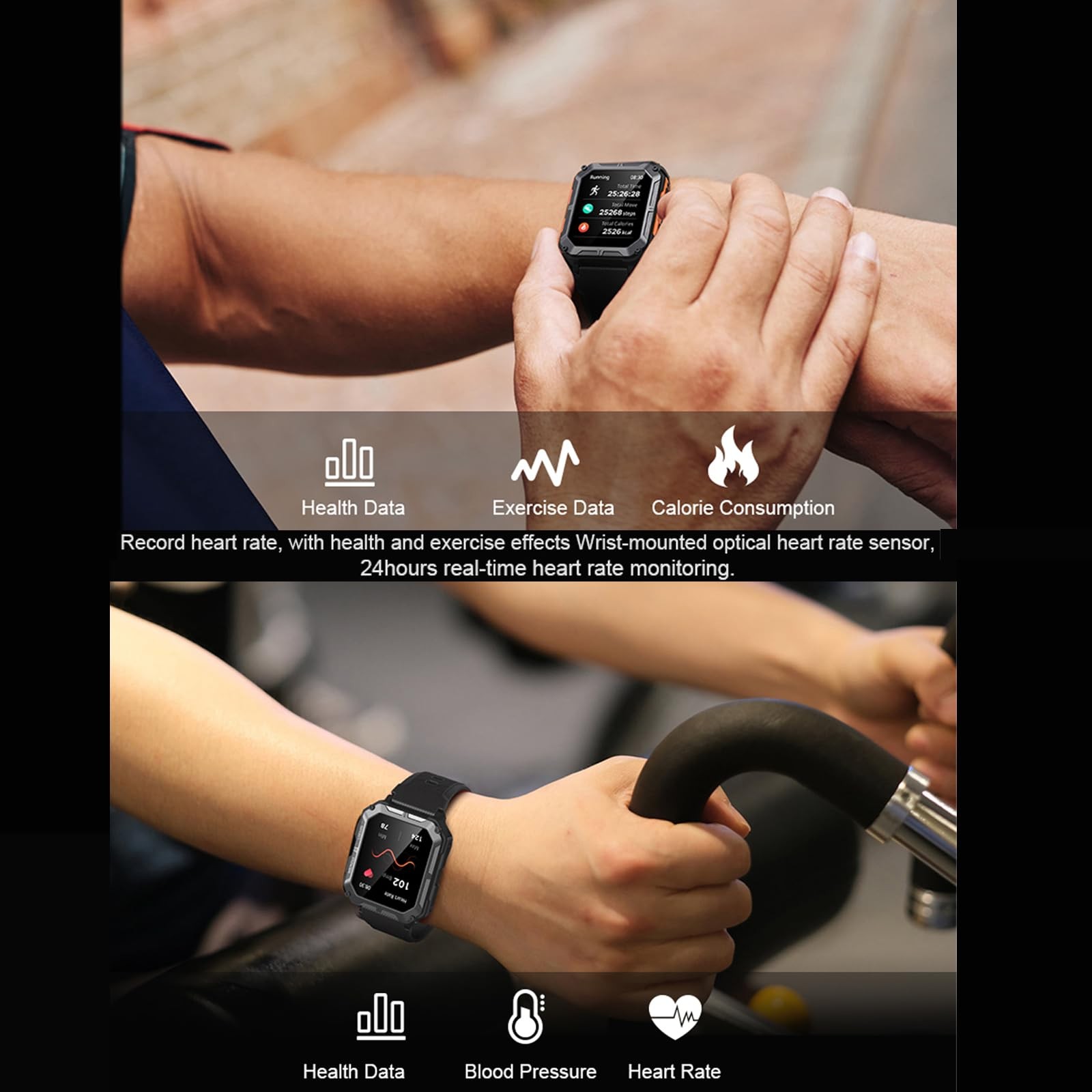 YoimJoyFun Smart Watch for Men,Rugged 1.83″ Smartwatch(Answer/Make Call),
