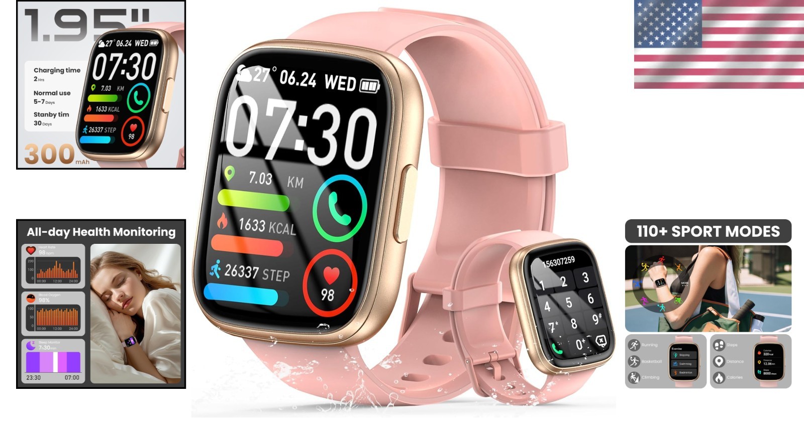 All-Day Fitness Companion: Smart Watch with Sleep Monitor & Custom Watch Faces
