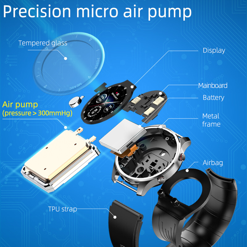 Air Pump Airbag True Accurate Blood Oxygen Pressure Smart Watch Temperature New