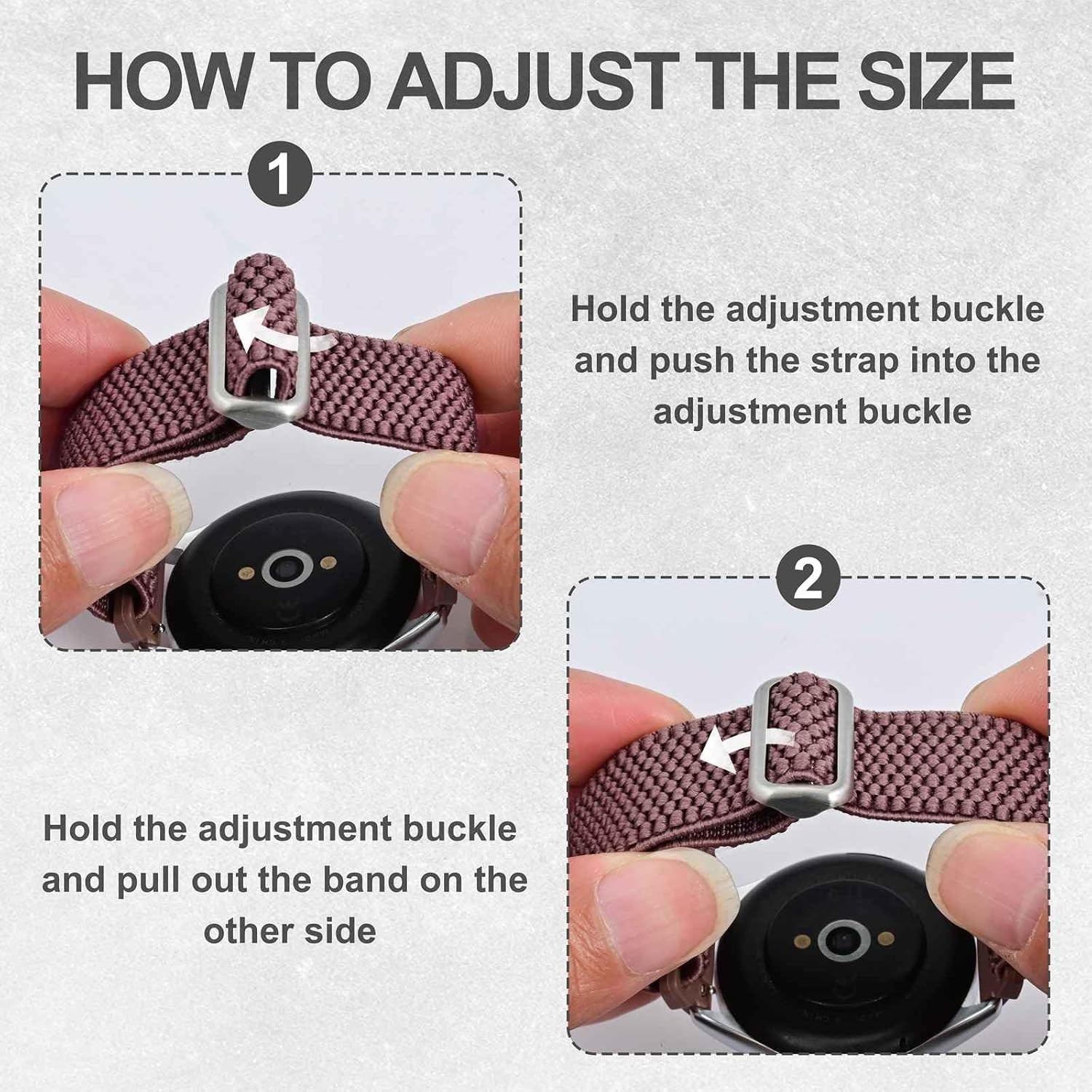 Stretchy Nylon Watch Band for Men Women, Adjustable Elastic Straps 16mm-24mm