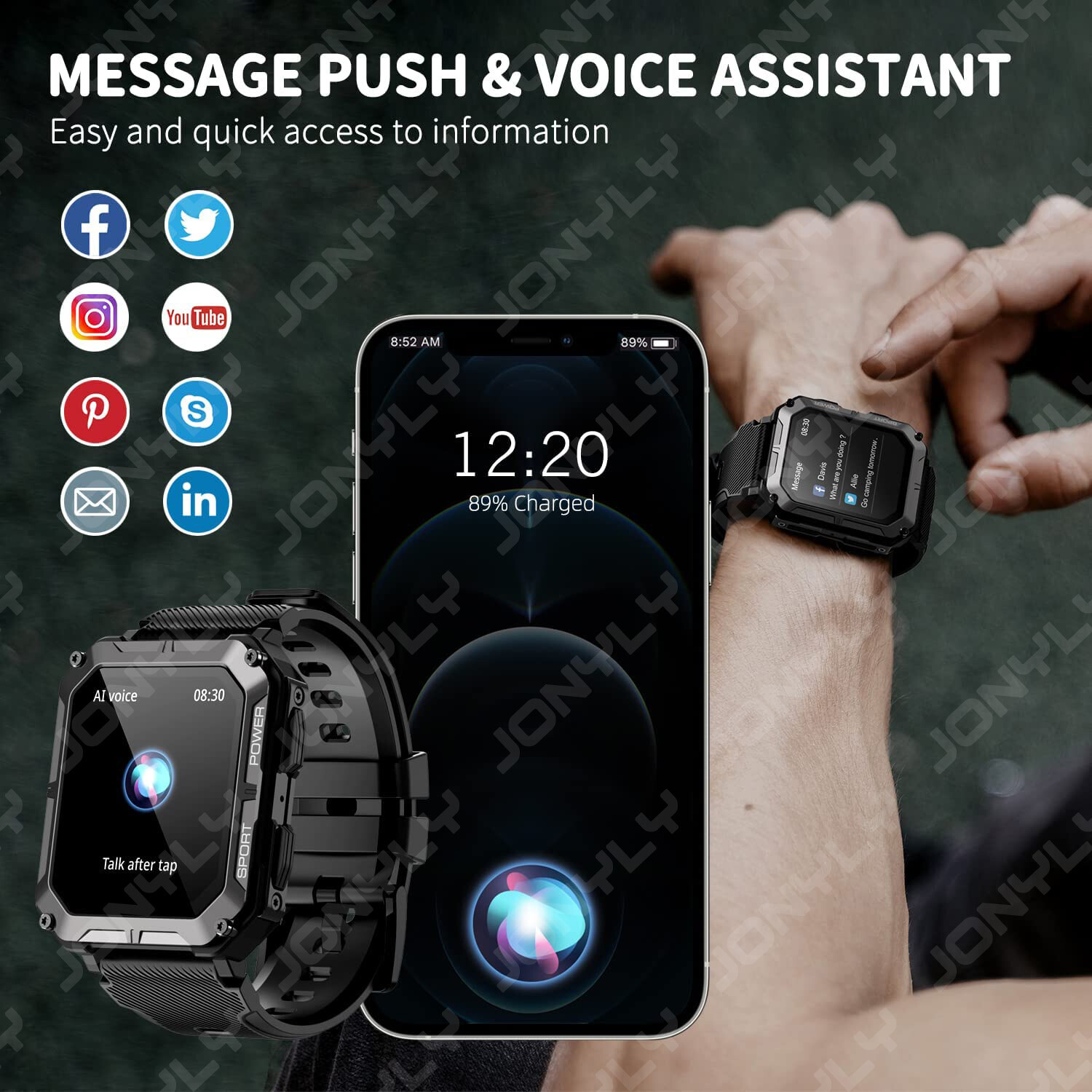 Rugged Military Smart Watch for Men(Answer/Make Calls) Tactical Fitness Tracker