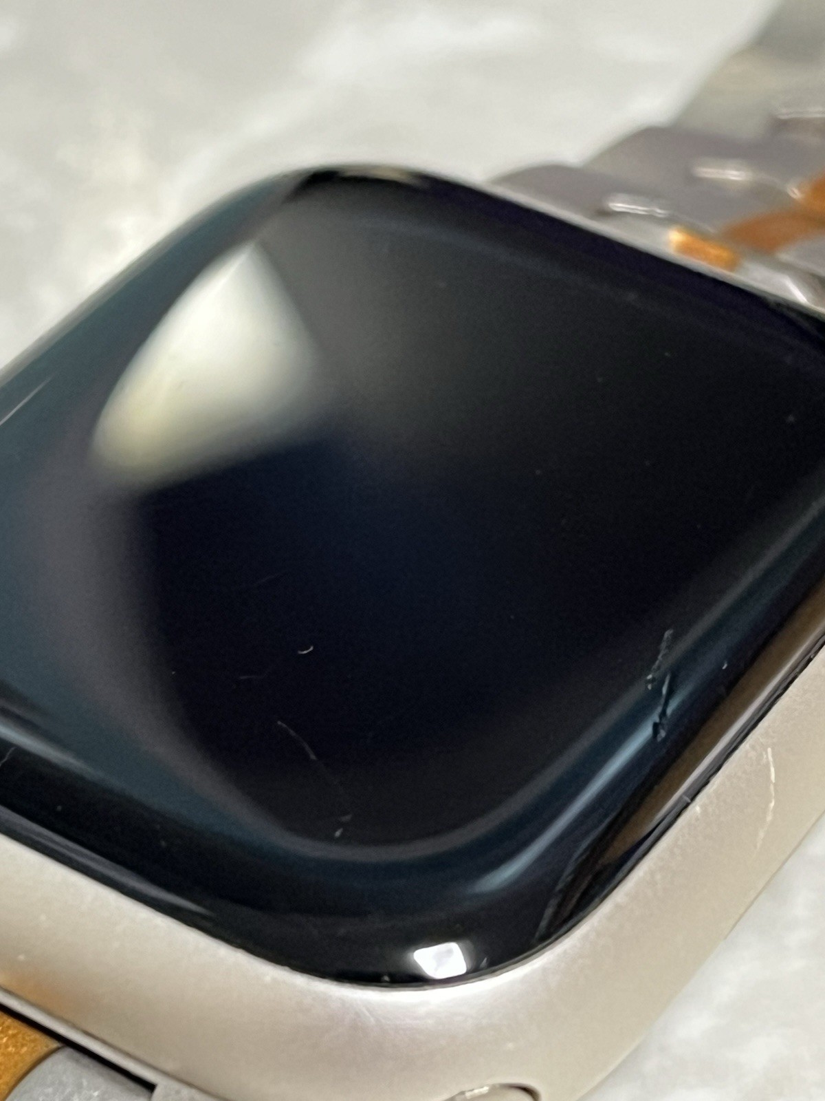 Apple Watch Series 7 41mm Aluminum rose gold Case w/ Silver Metal Watch Band