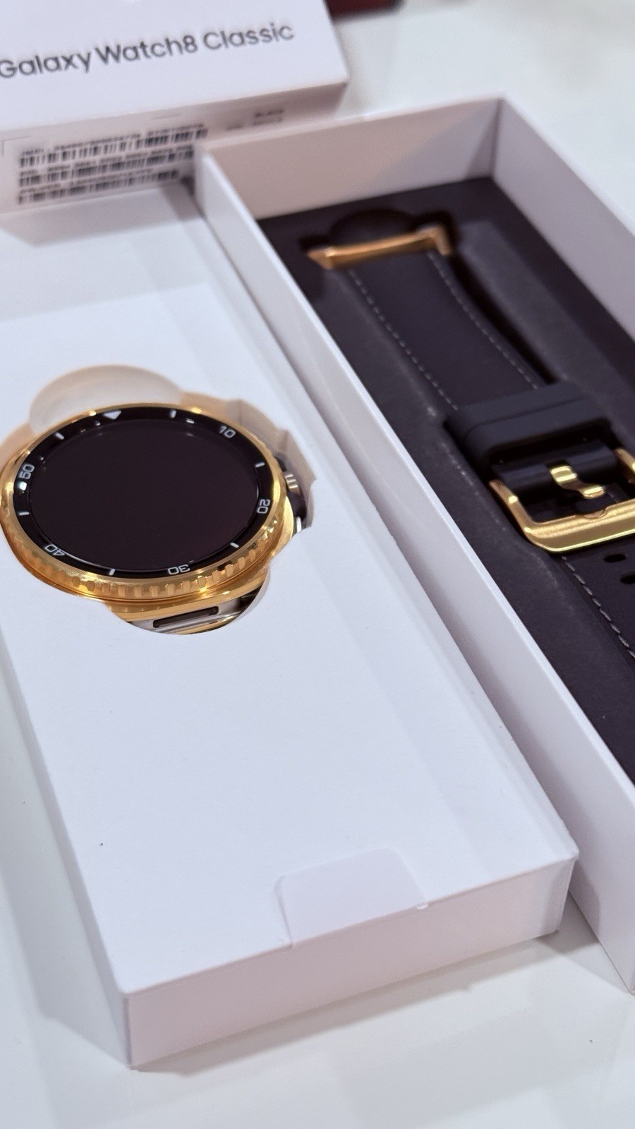 Custom 24k Gold Plated Samsung Galaxy Watch 8 Classic Black GPS LTE 2 Bands