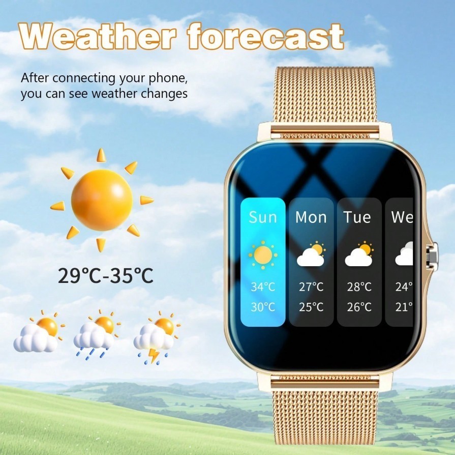 Bluetooth Smart Watch Waterproof Heart Rate Monitor for iPhone Android //%#