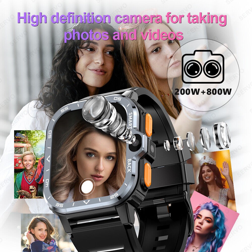 2.03″ Larger Screen 4G Smart Watch PGD 6GB+128GB Heart Rate Monitor Dual New