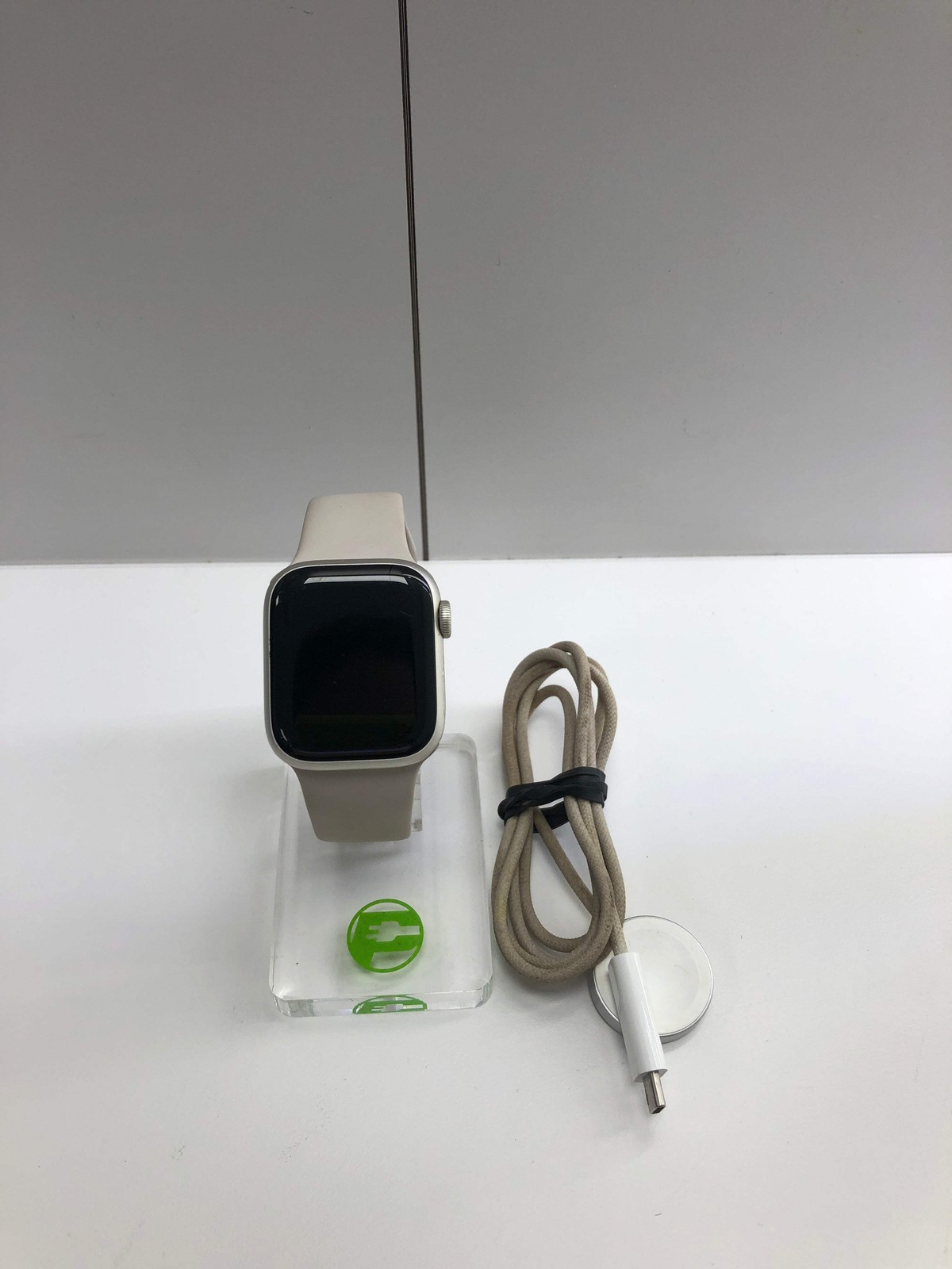 GPS Only Apple Watch Series 9 41MM Silver Aluminum White Sport Band A2978