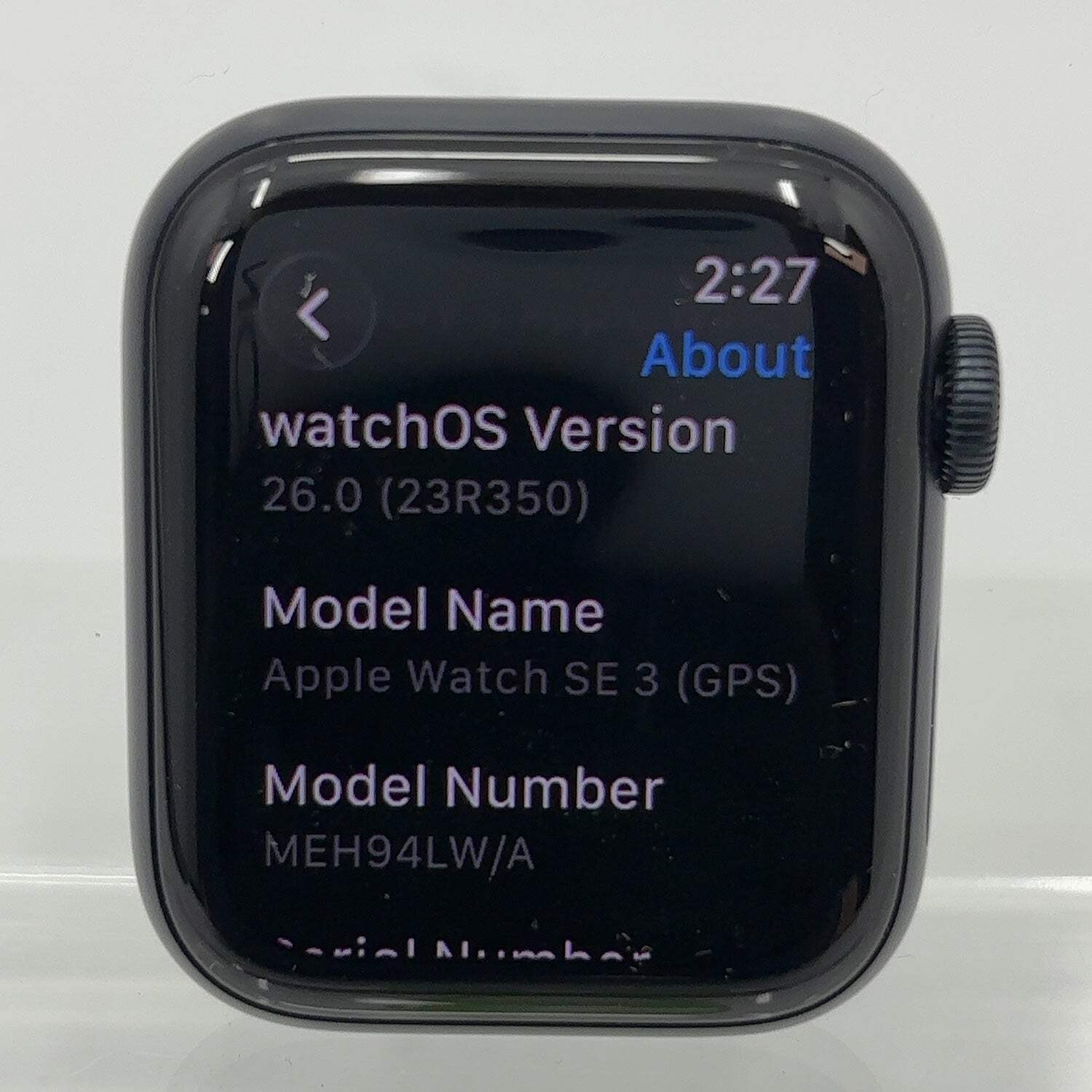 GPS Only Apple Watch SE 3 40MM Midnight Aluminum MEH94LW/A Face Only