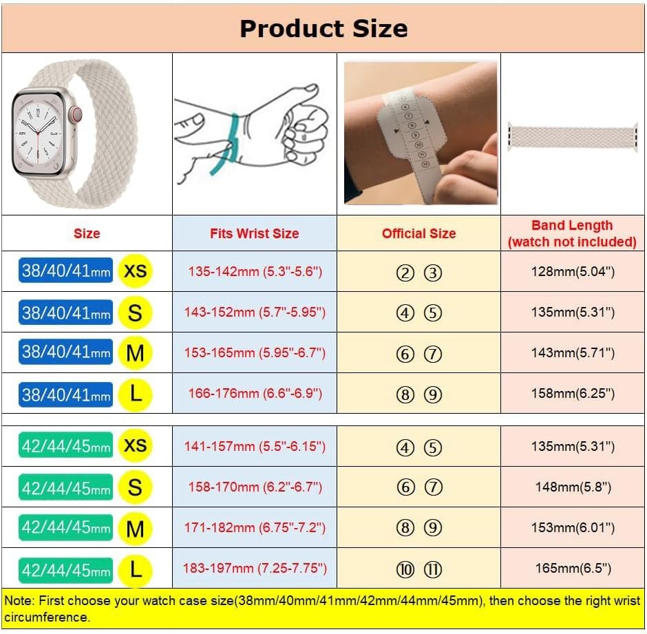 2 Pack Braided Solo Loop Strap Compatible with Apple Watch 40mm 44mm