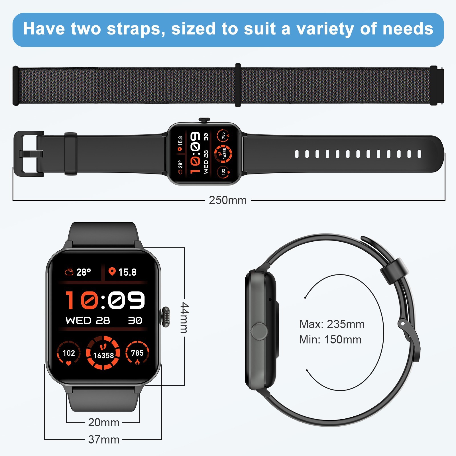 Bluetooth Calling Smart Watch for Women Men, Fitness & Sleep Trackers Pedometer