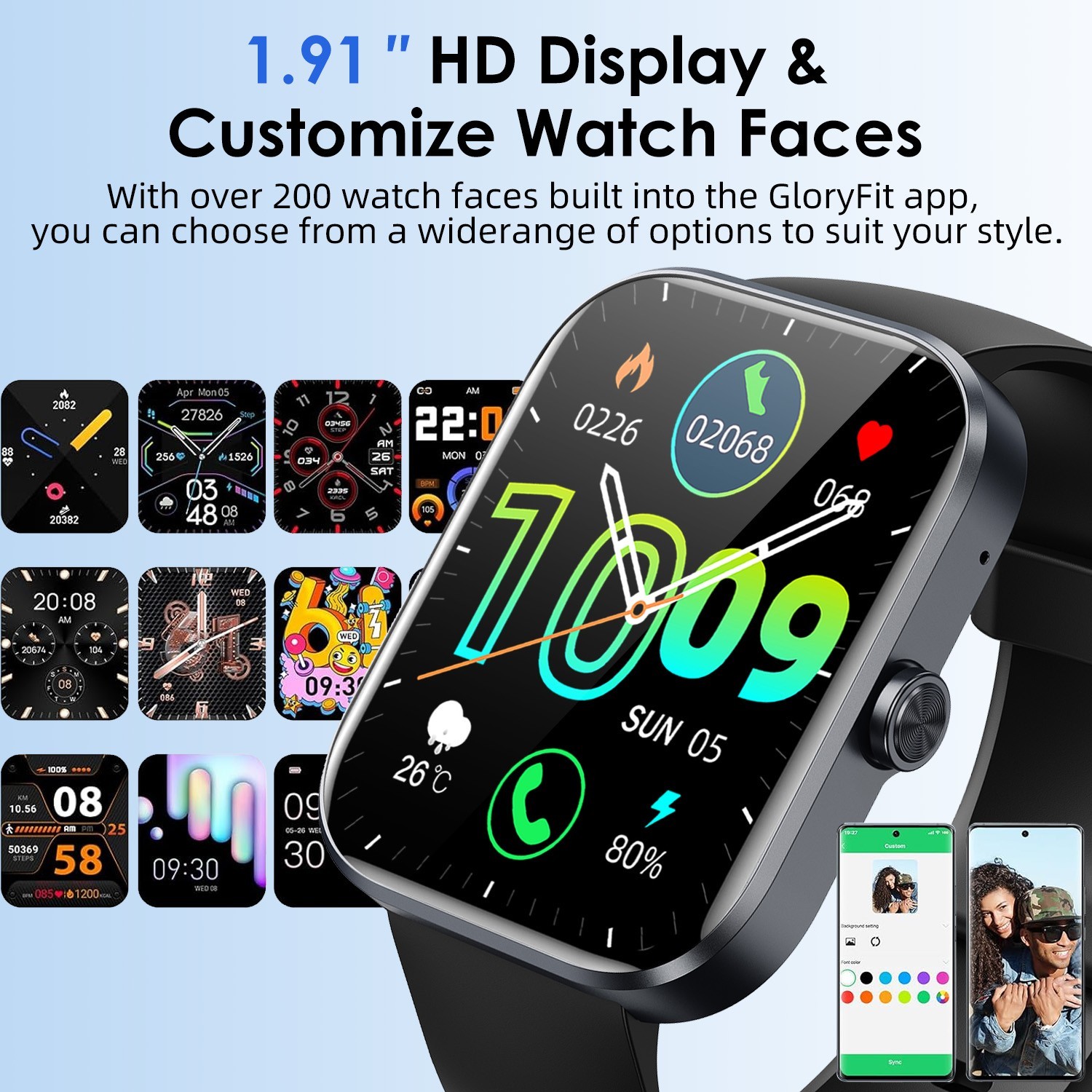 Smart Watch for Women Men, Smartwatch for iPhone & Android Bluetooth Compatible