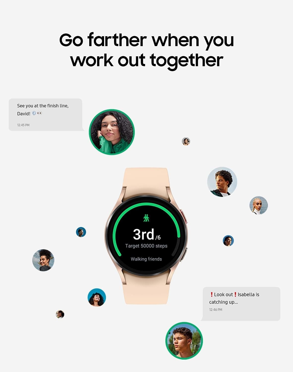 Samsung Galaxy Watch4 SM-R860 40mm Aluminum Case with Sport Band – Pink Gold…