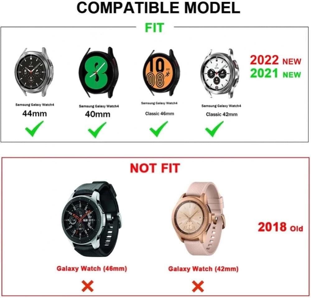 20mm Hybrid Leather and Silicone Strap Compatible with Galaxy Watch 4 46mm