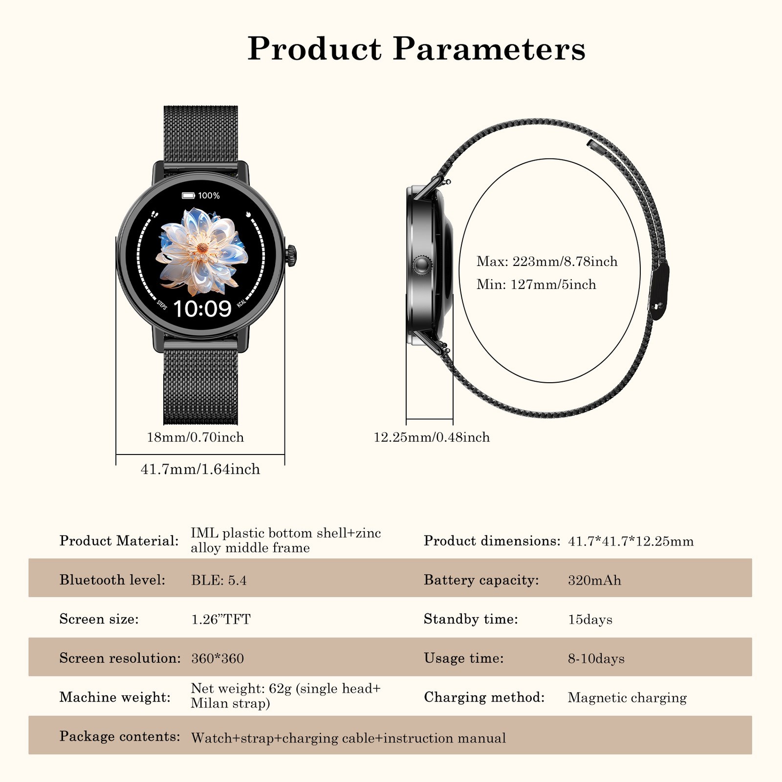 Blackview Smart Watch for Women lady with Bluetooth Calls Health Fitness Watches