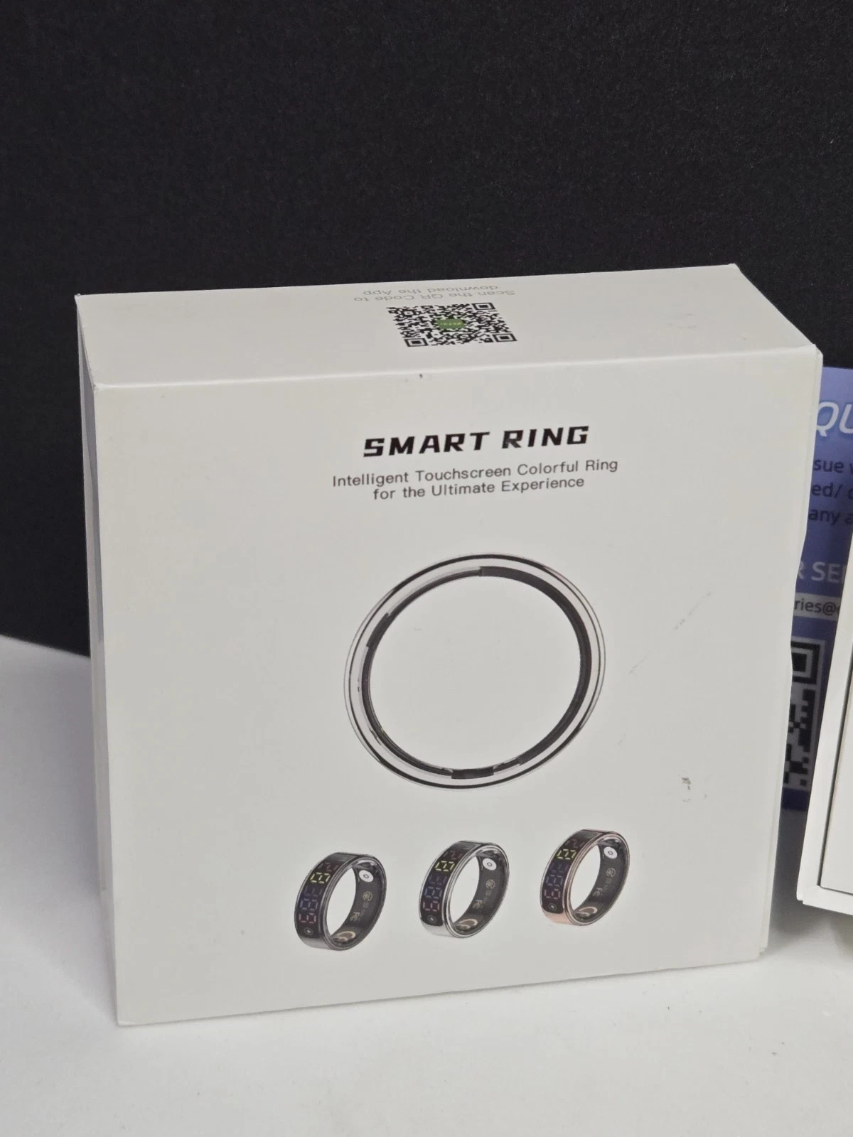 Smart Ring Activity & Fitness–Touchscreen Display Heart Rate Monitor-Dark Sliver