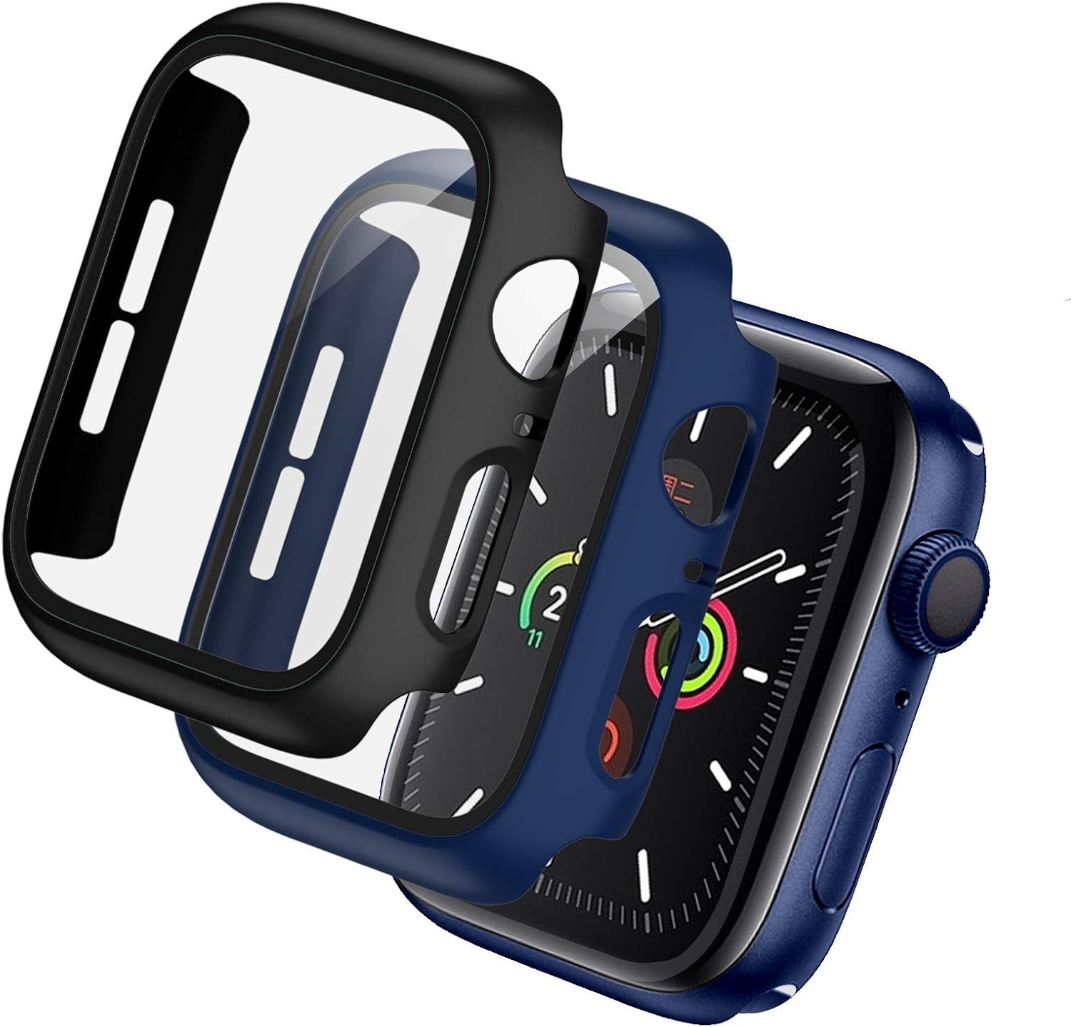 2 Pack Case for Apple Watch Series 3/2/1 42mm with Tempered Glass Screen Protect