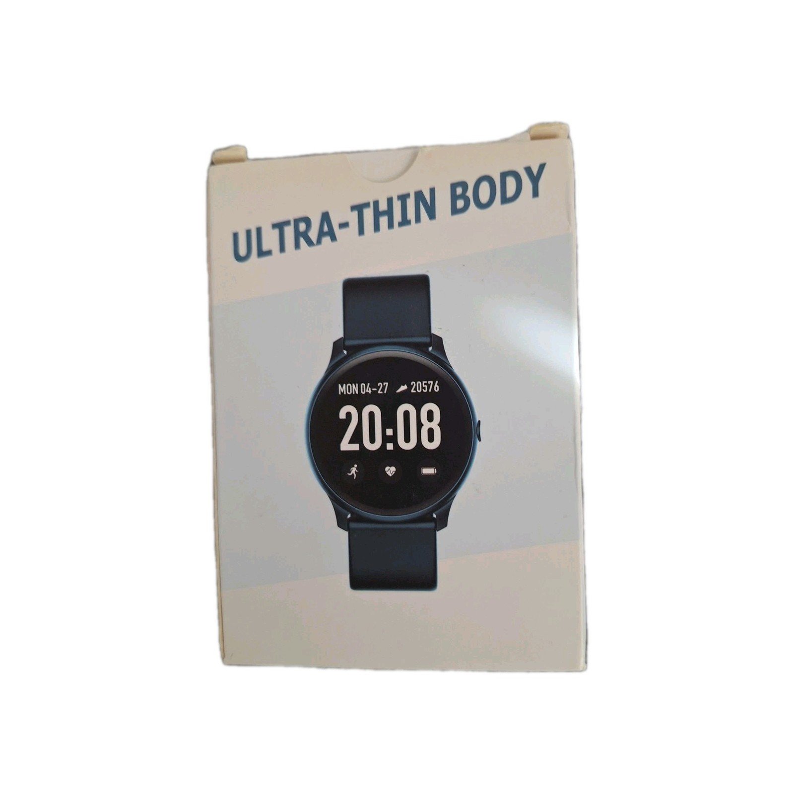 smart watch (black silicone, 40mm, fitness tracker, heart rate monitor)
