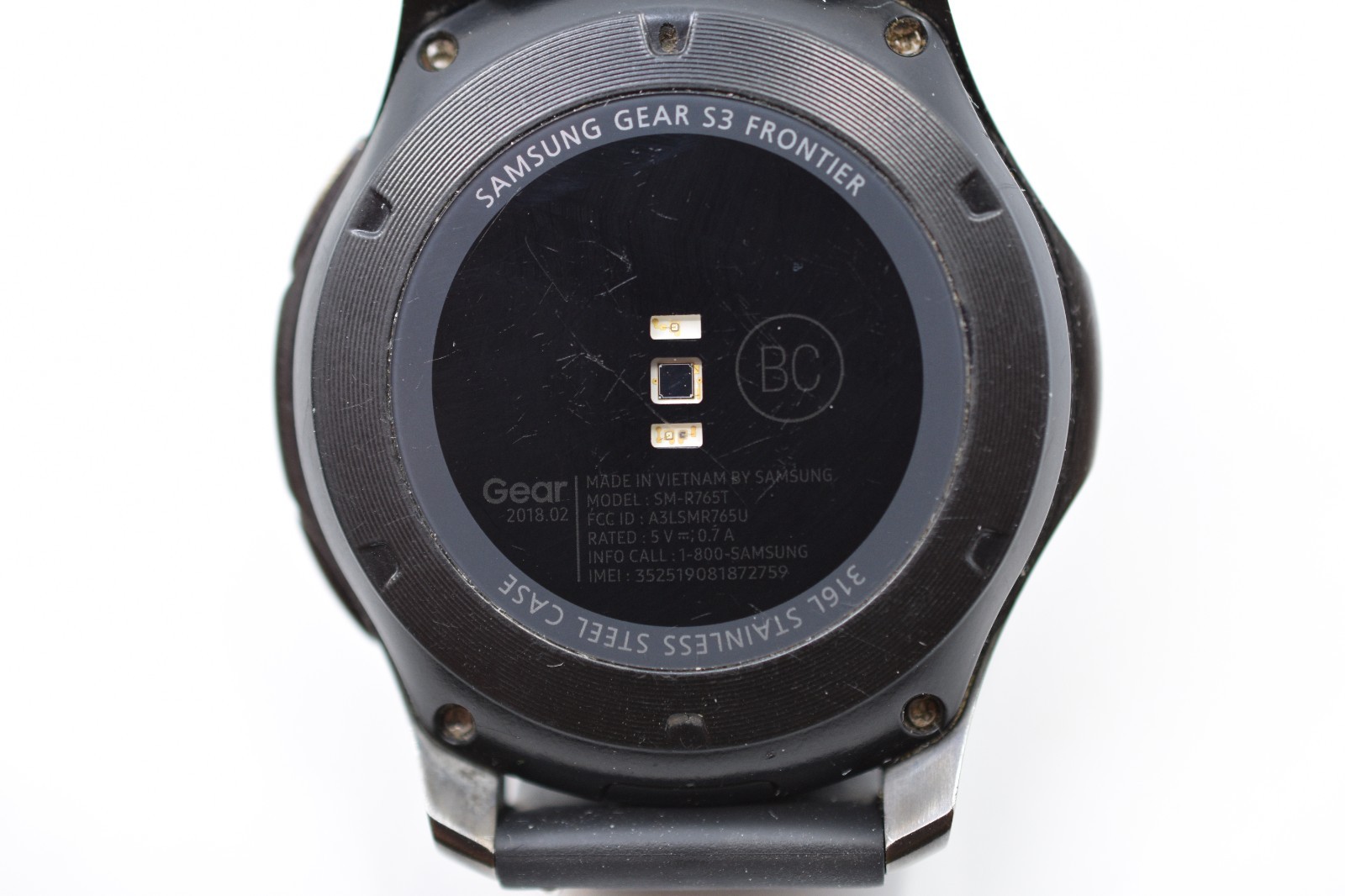 Samsung Gear S3 Frontier Smartwatch Black SM-R765T Stainless Steel 316L 4GB