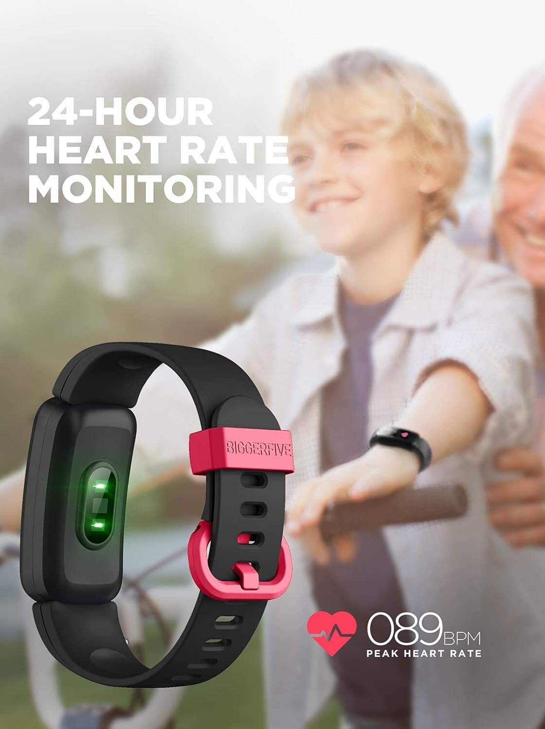 Durable Fitness Tracker – Pedometer – Heart Rate Sleep Monitor – 0.96″ Screen
