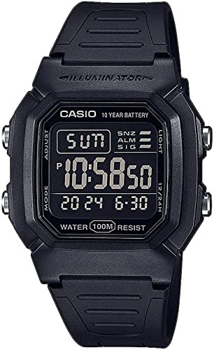 Casio Men’s Digital Watch W-800H-1BV Black Reverse LCD Stopwatch Alarm