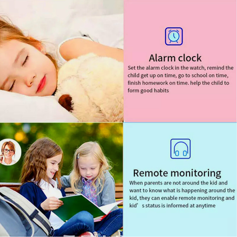 Kids Smart Watch Camera GPS Tracker SOS Call Phone Watches For Boys Girls Purple