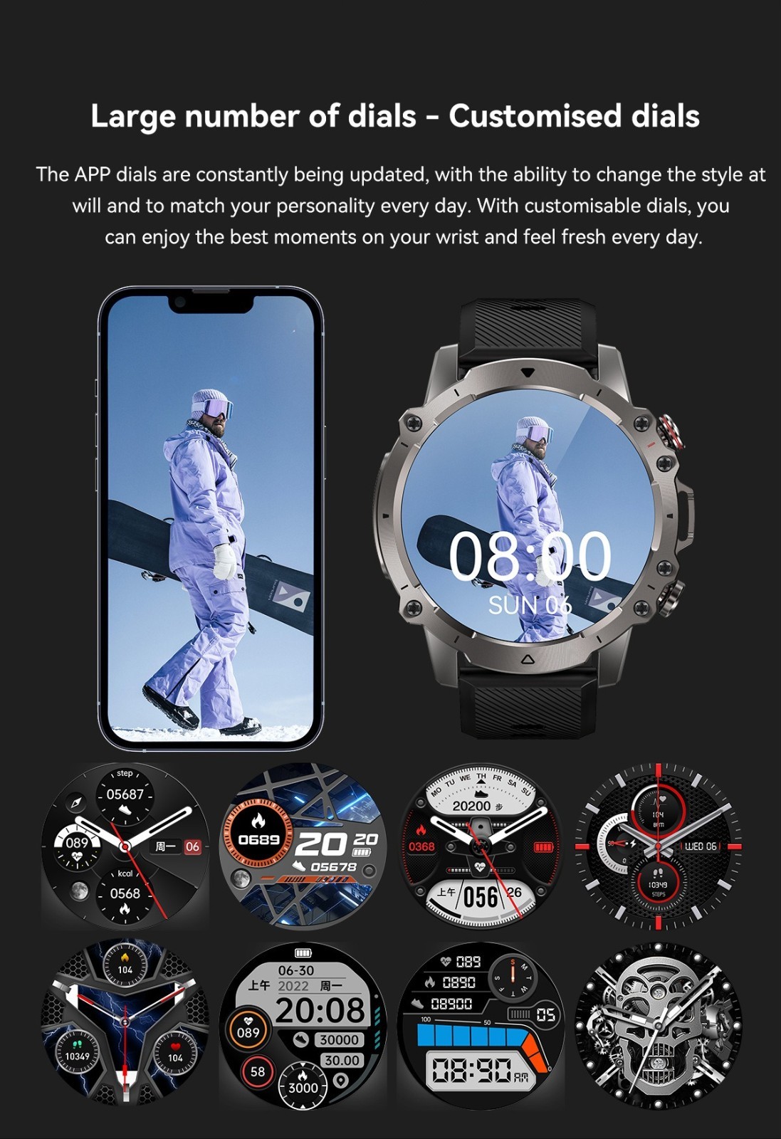 Smartwatch for Men 1.43″ HD Bluetooth Call 110+ Sports 400mAh IP67 Waterproof