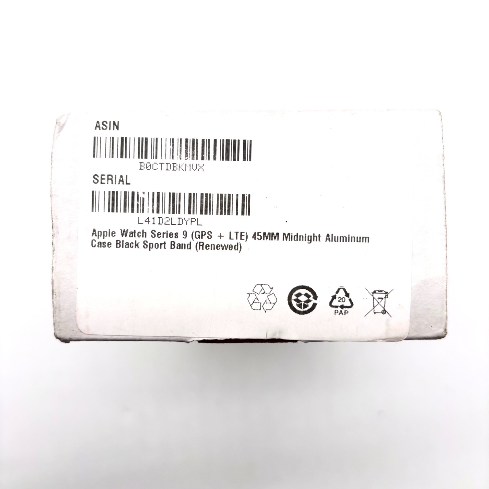 Apple Watch Series 9 (GPS+LTE) 45mm Midnight Case & Black Sports Band NRMC3LW/A