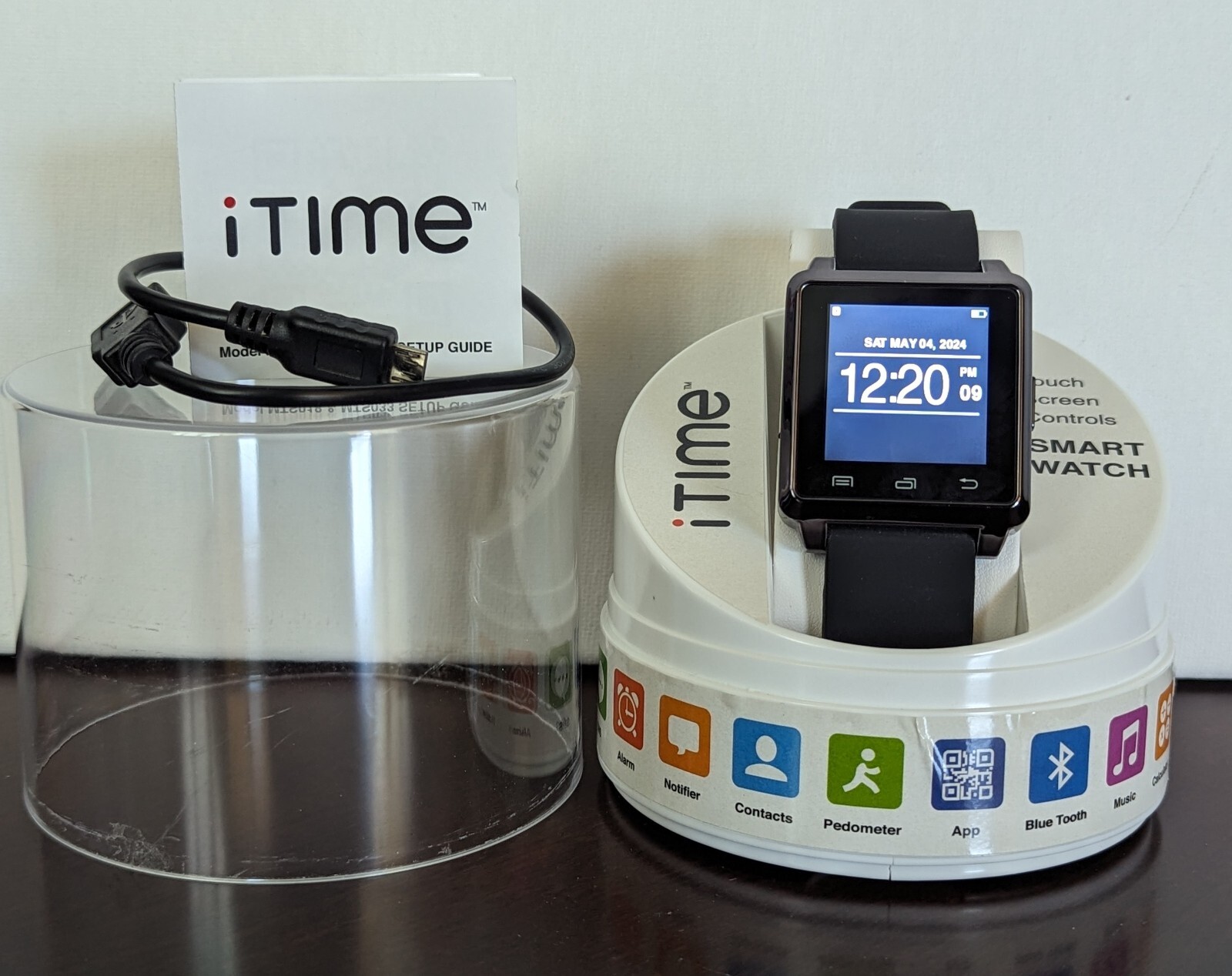 iTime Smart Watch Silicone Band Bronze Tone Case Touch Screen Android NIB