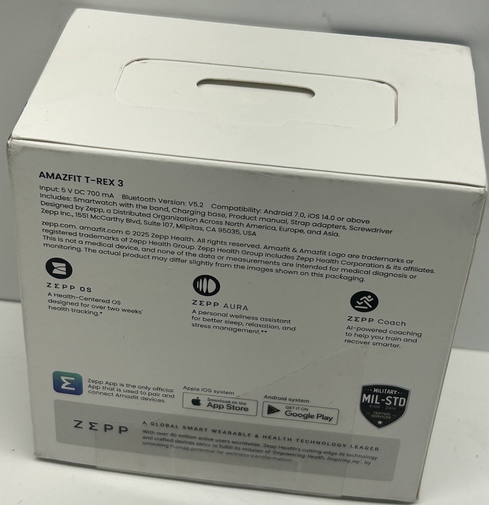 Amazfit T-Rex 3 Fitness Smart Watch Voice Control Onyx Black (Open Box) A2323