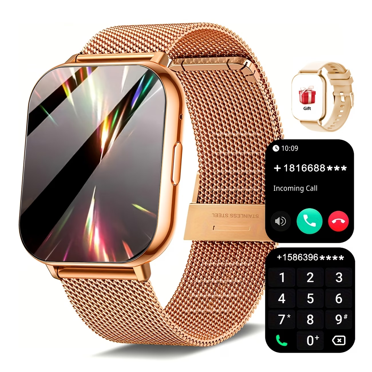 Sports Smart Watch | Full Touch Screen Display | Extra Strap | Iphone & Android