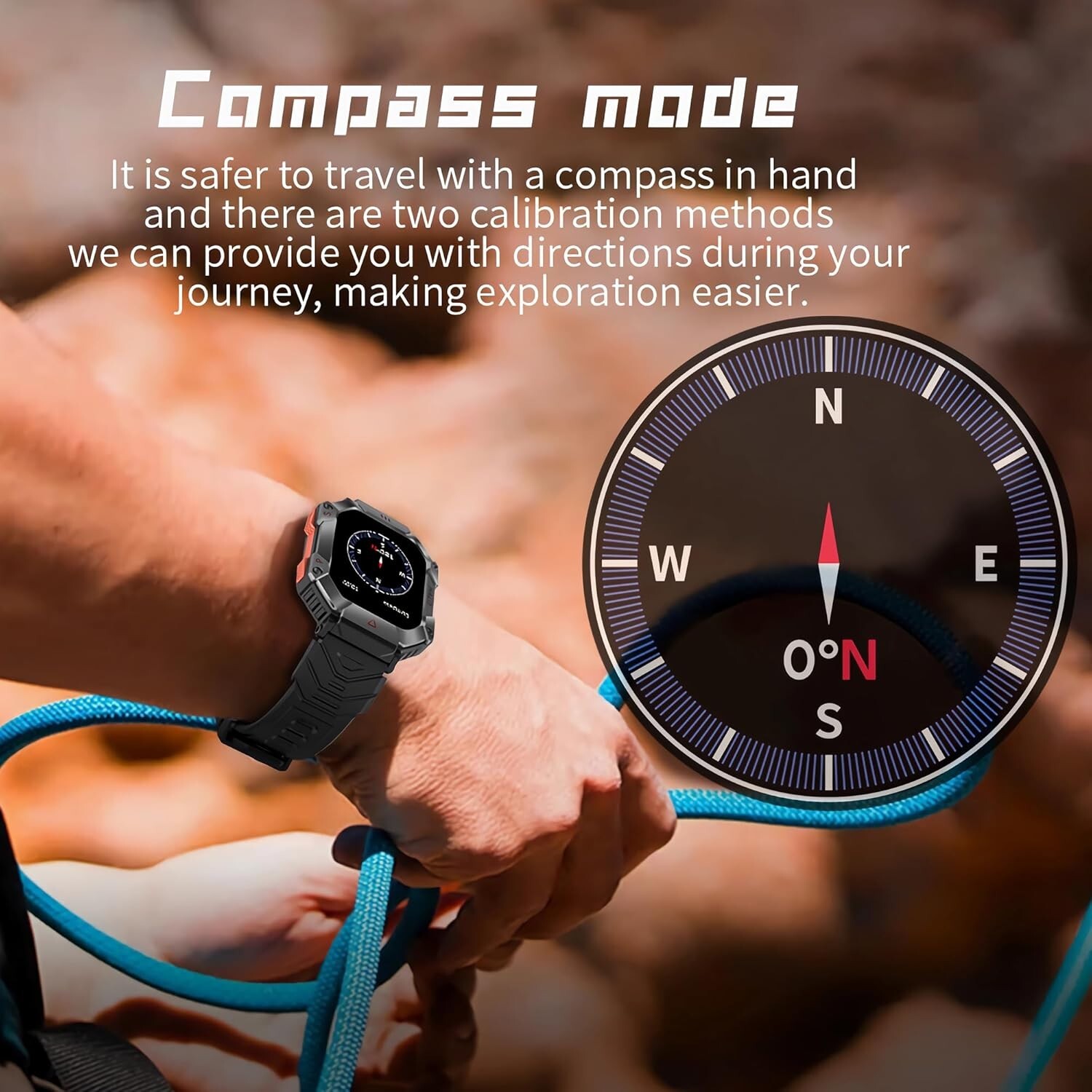 ⌚ Pard 2.0-inch IPS Screen Outdoor Travel Smart Sports Fitness Tracker, Ultra ⌚