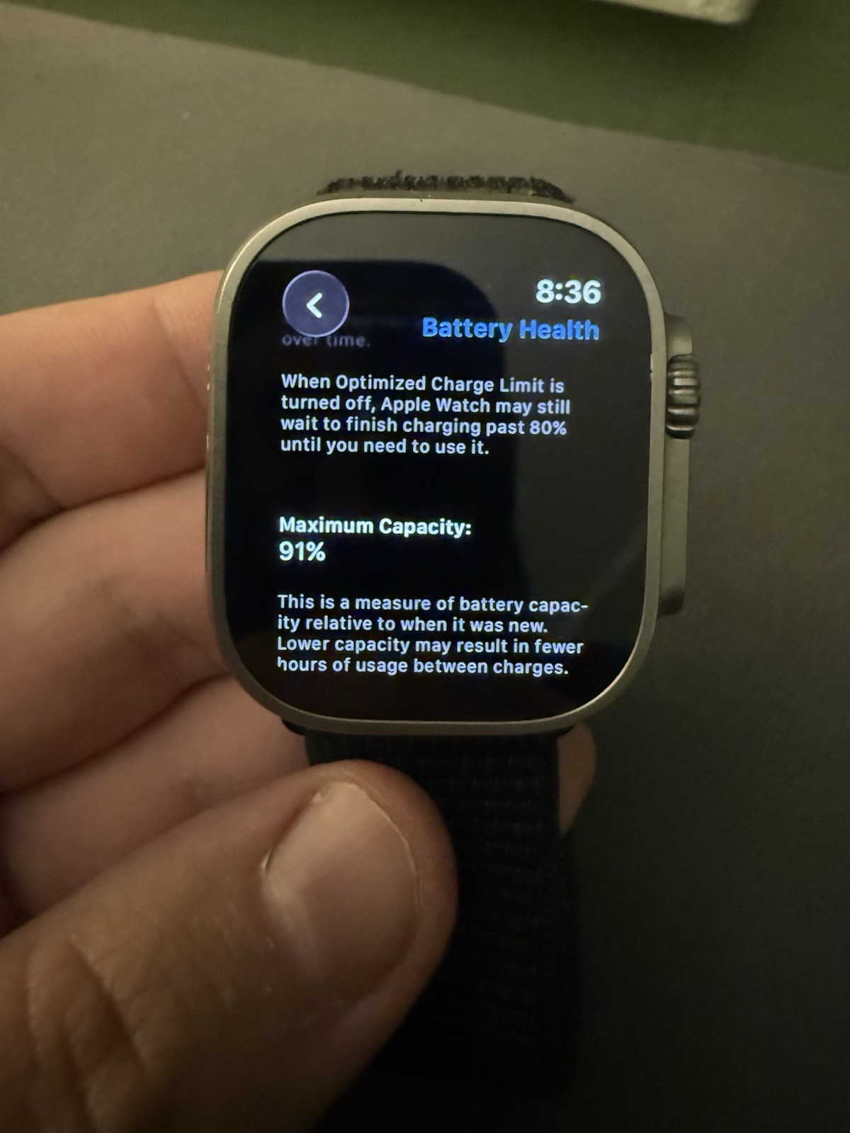 Apple Watch Ultra Completely Reset Battery Health 91 Percent