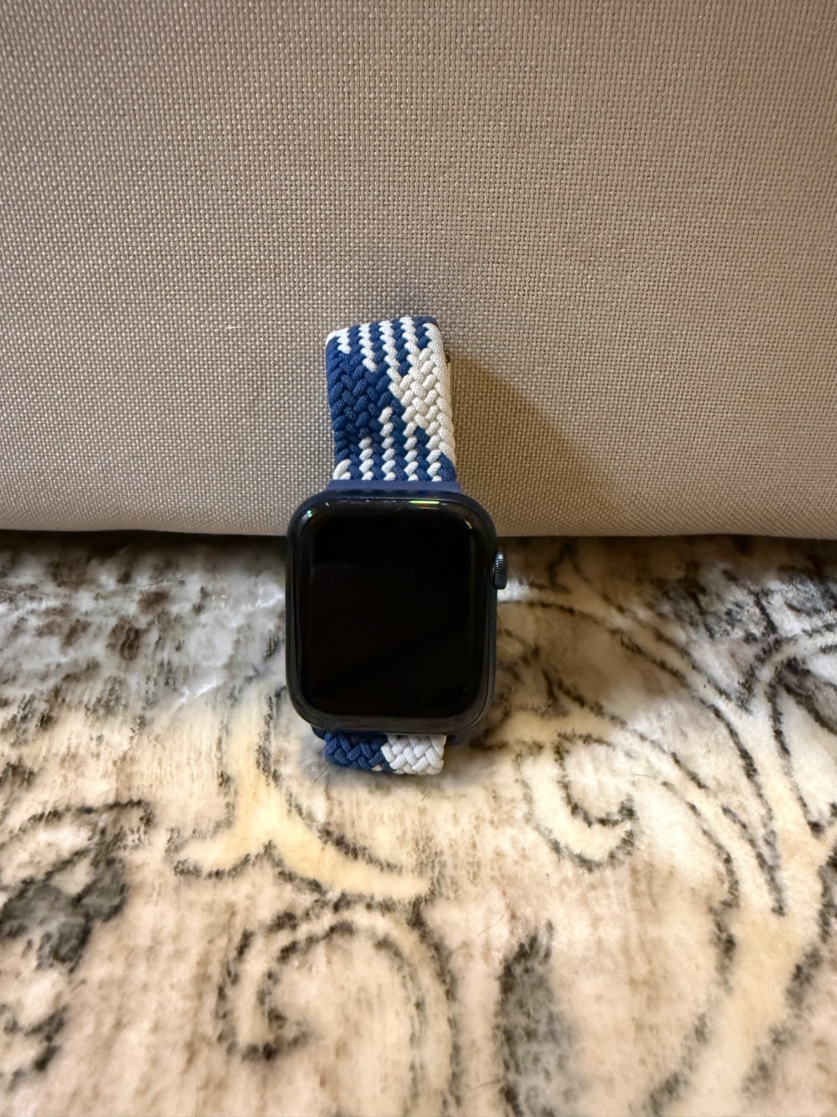 Apple Watch Series 6 44mm Blue Aluminum Case with Black Sport Band (A2292)