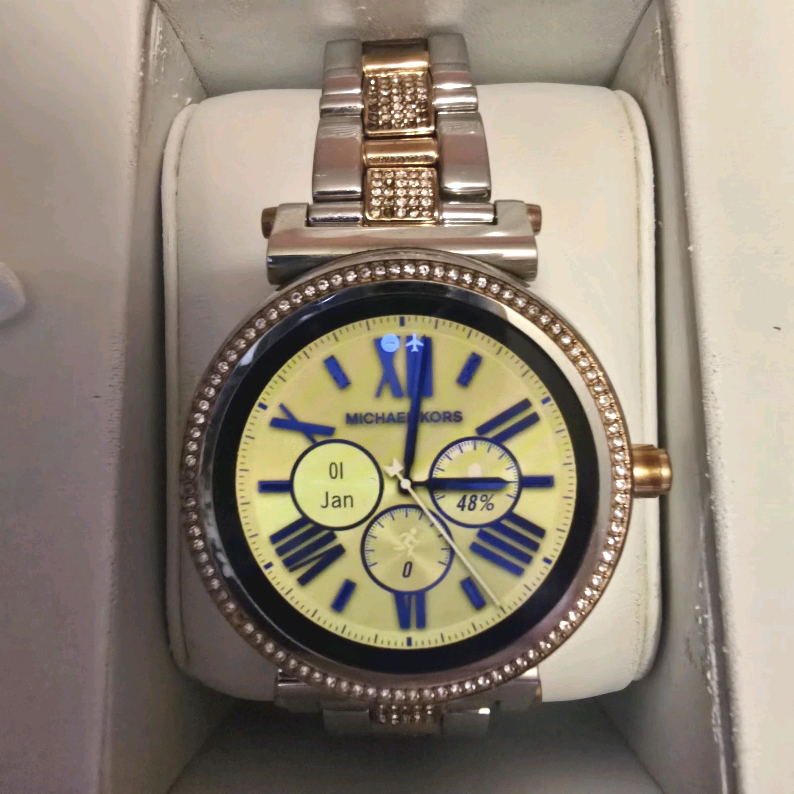 Michael Kors Access Sofie Pav Two-Tone Smartwatch Silver MKT5040 BATTERY ISSUE