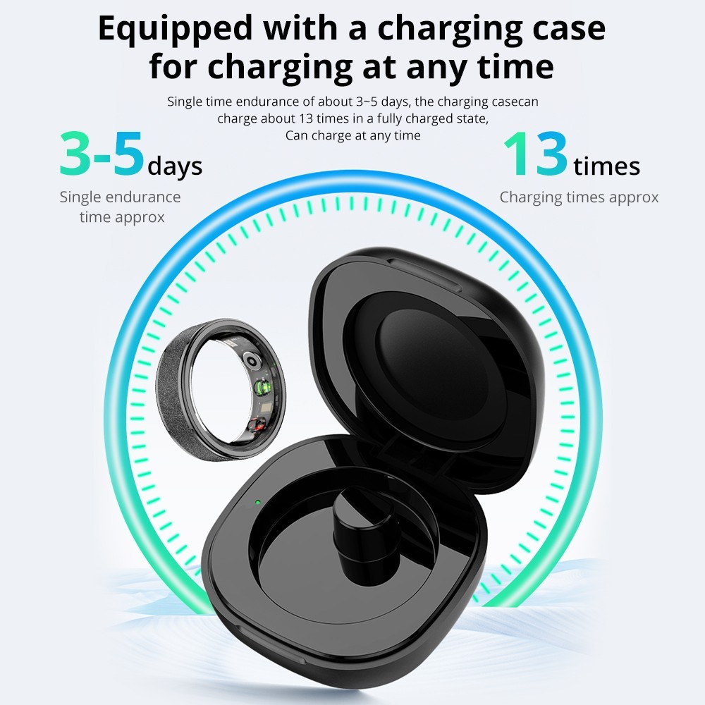 COLMI R02 Smart Ring with Charging Case Health Fitness Tracker Heart Rate Sleep