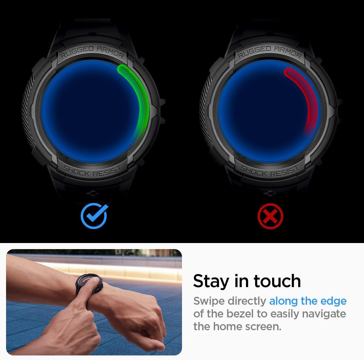 Case & Band for Samsung Galaxy Watch 5 Pro 45mm Rugged Armor Protector