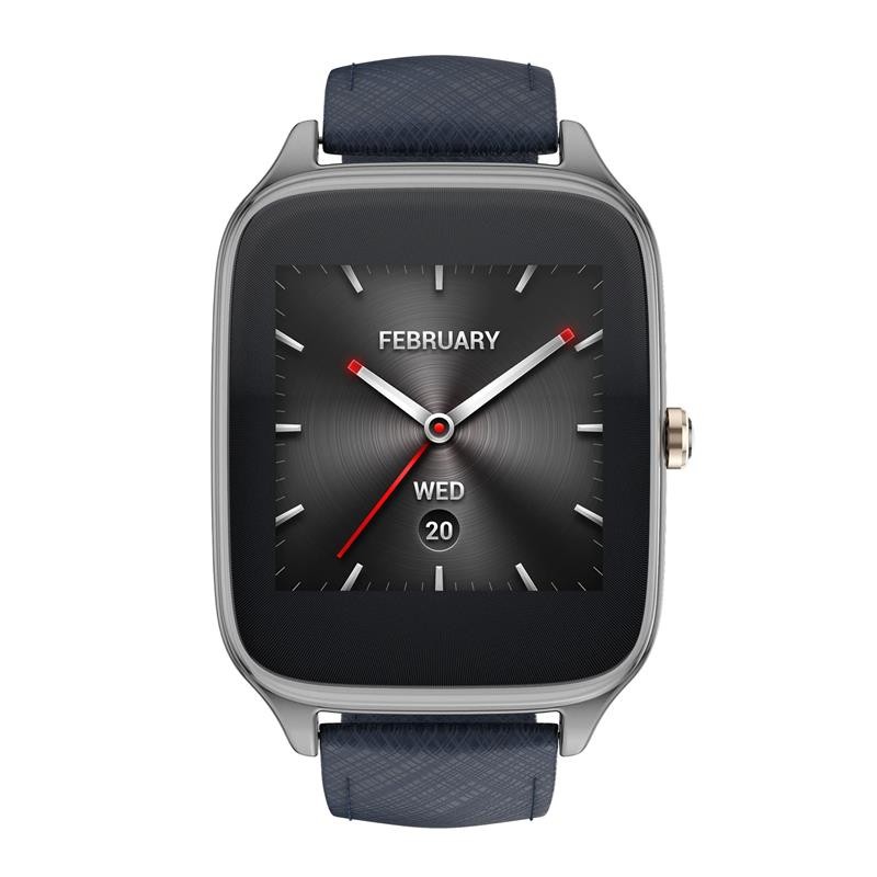 Asus ZenWatch 2 WI501Q Smartwatch – Gun/Leather Dark Blue -90NZ0044-M00250 – New