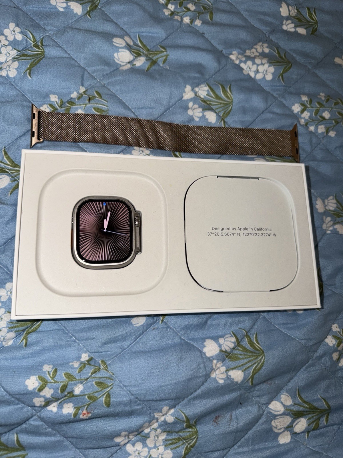 Apple Watch Ultra 2 49mm Titanium Silver Case Gold Milanese Loop GPS 64GB
