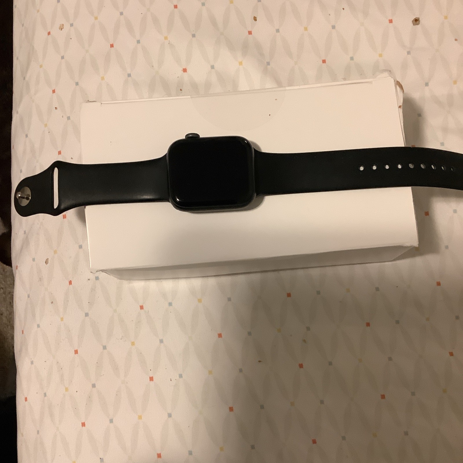 Apple Black Aluminum Smart Watch Silicone Band iOS Compatible