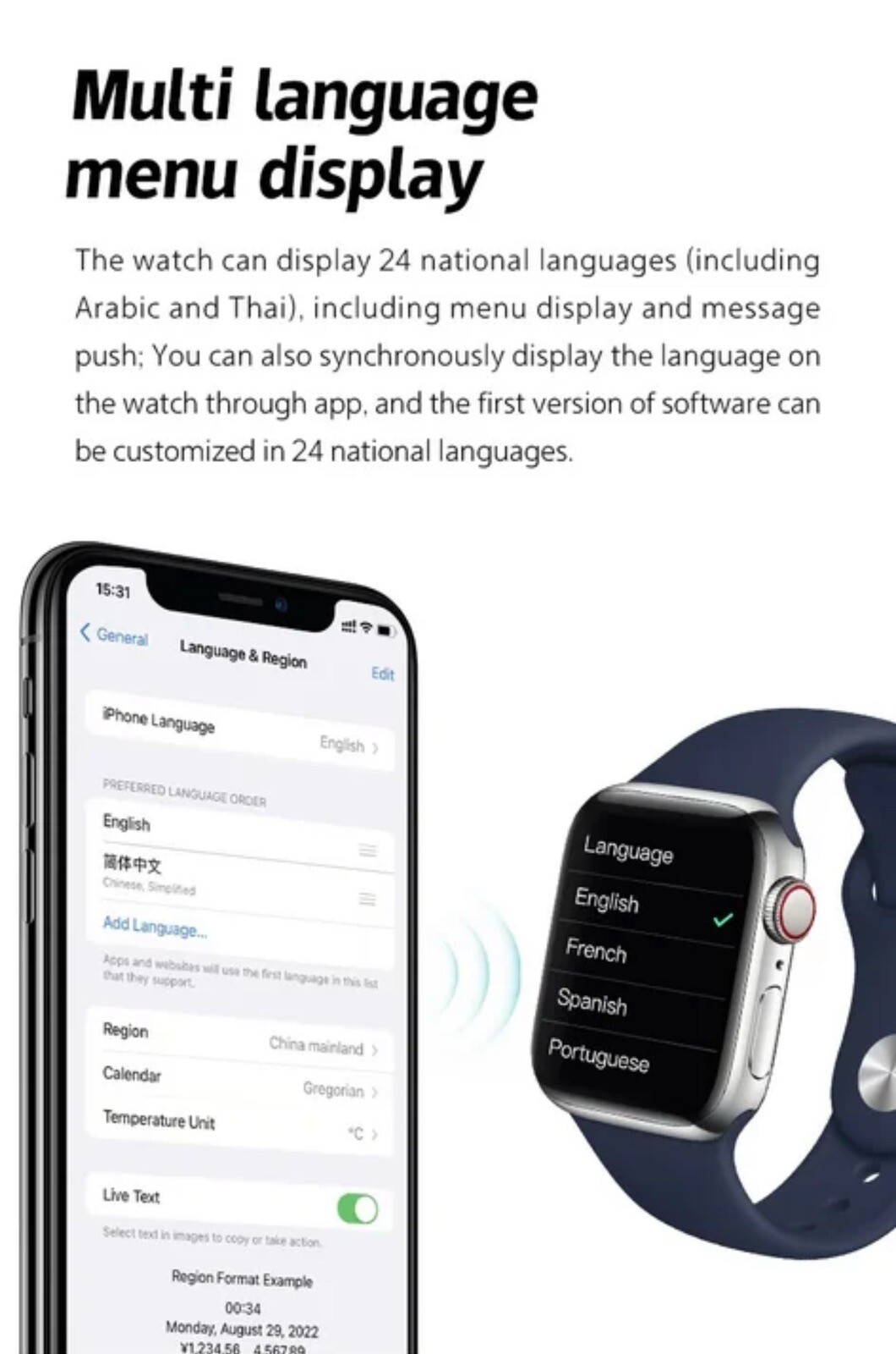 Smart Watch for Men Waterproof Smartwatch Bluetooth for iPhone Android Samsung